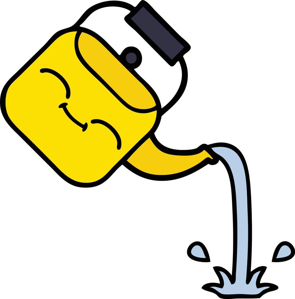 cute cartoon pouring kettle vector