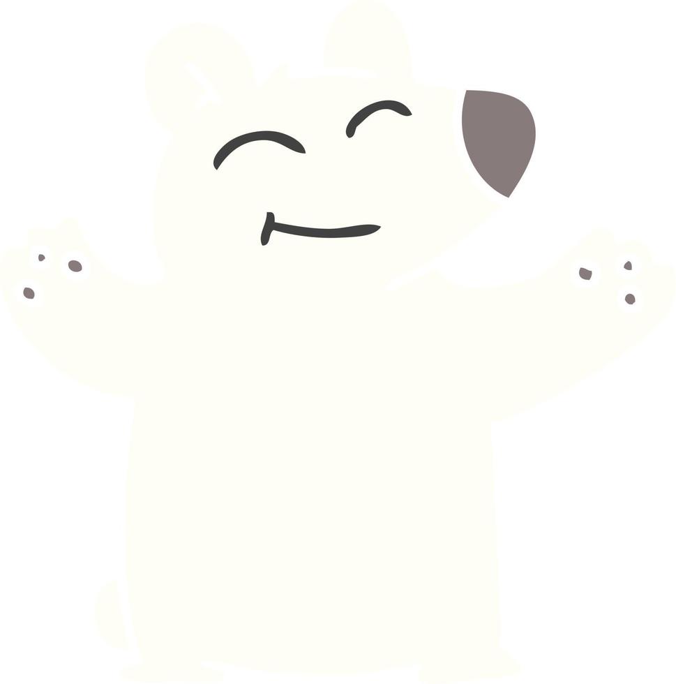 quirky hand drawn cartoon polar bear vector