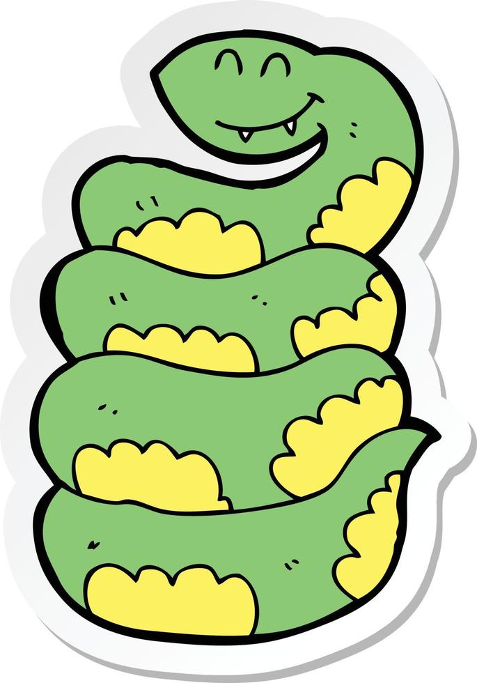 sticker of a cartoon snake vector