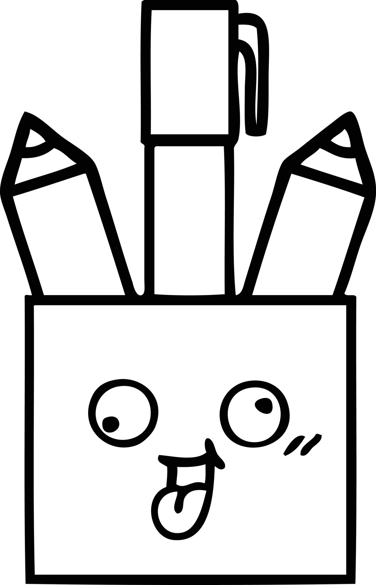 line drawing cartoon pencil pot 10232068 Vector Art at Vecteezy