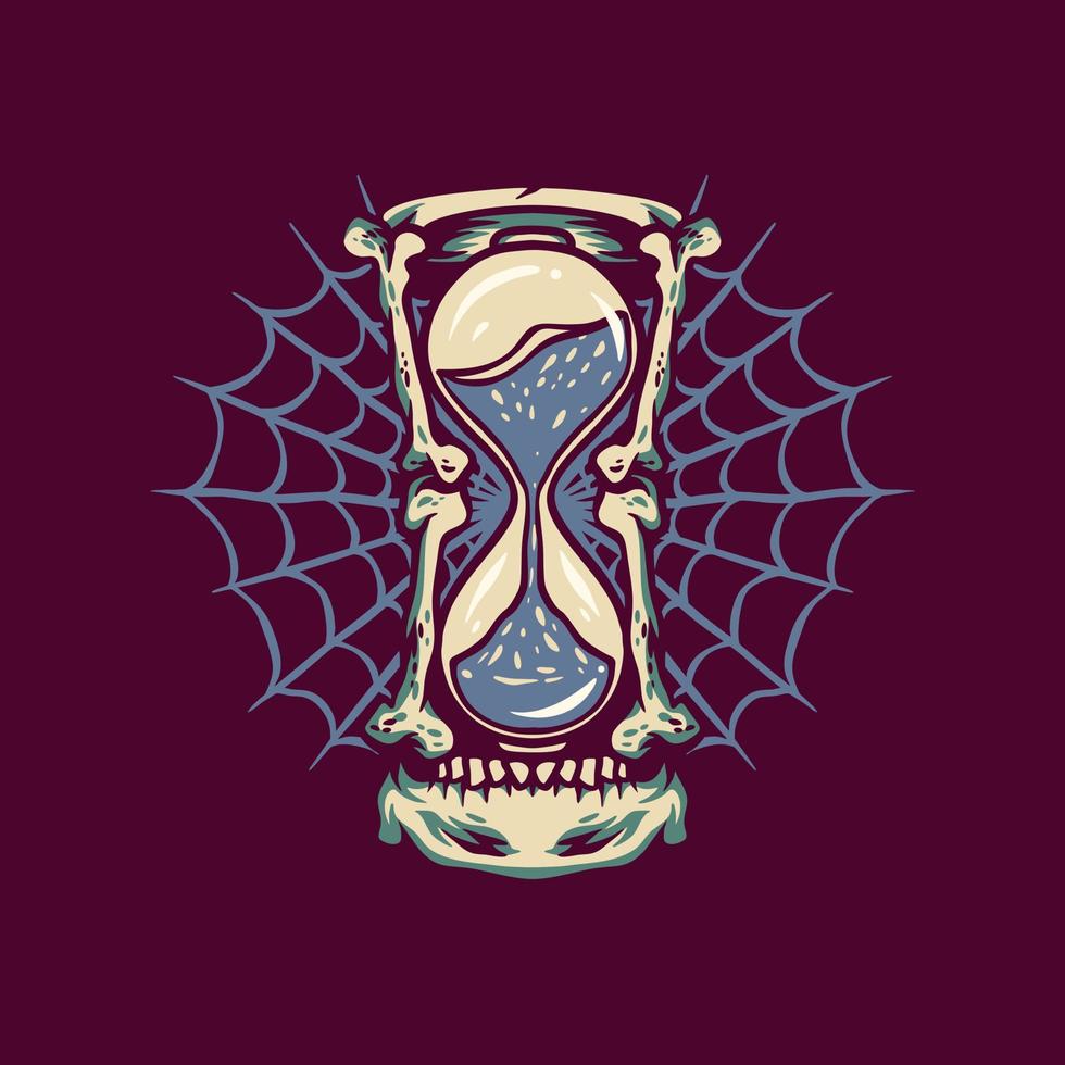 Bone Hourglass Retro Illustration vector