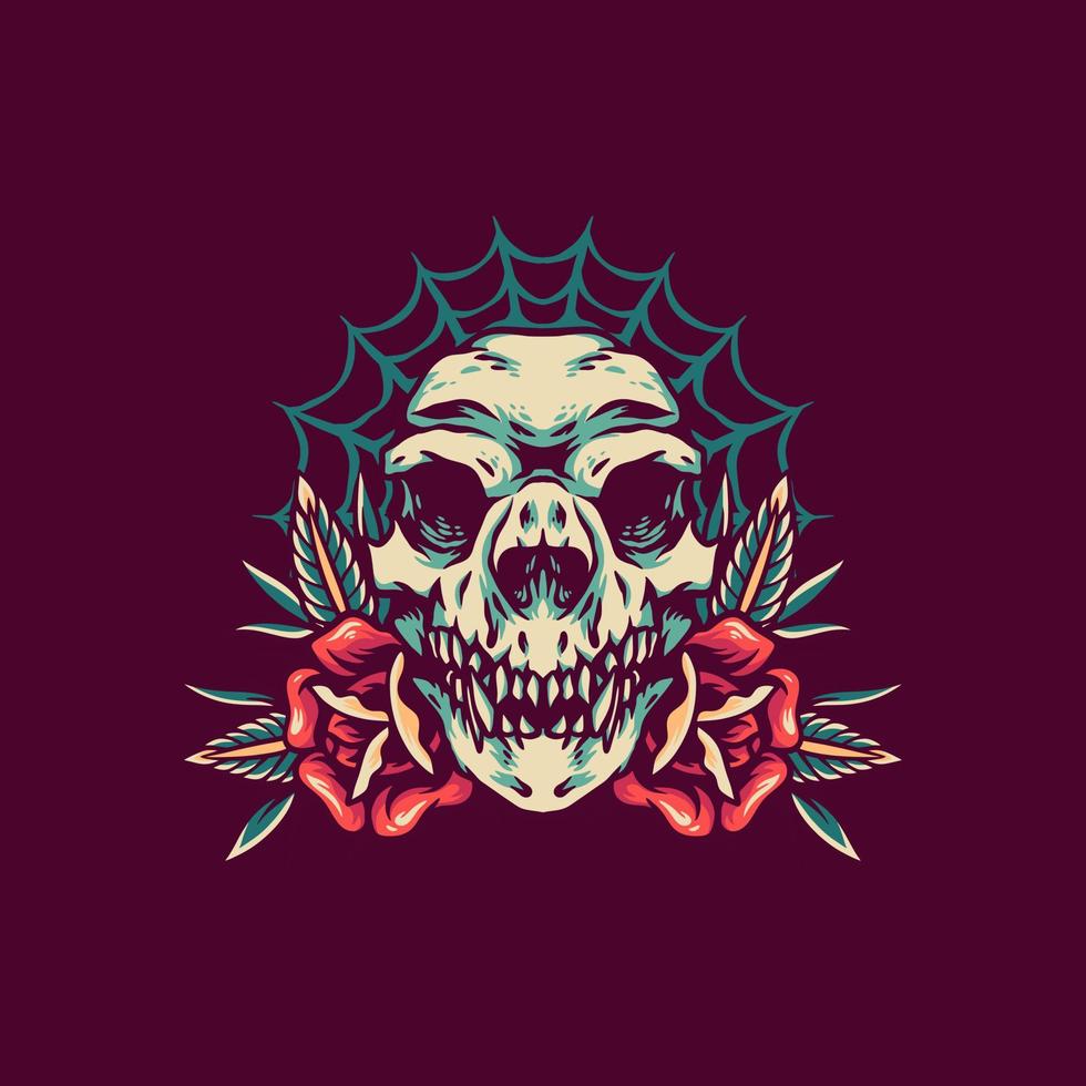 Wolf Skull Retro Illustration vector