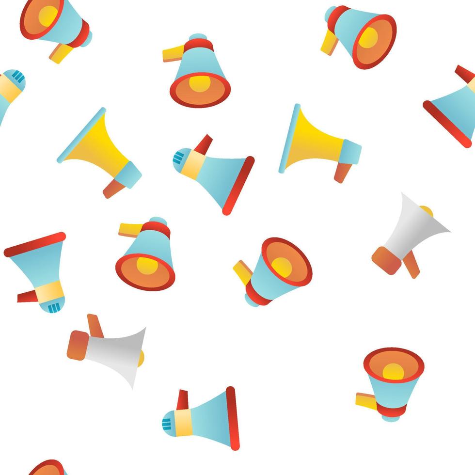 Megafon, Megaphone, Loudspeaker Vector Seamless Pattern