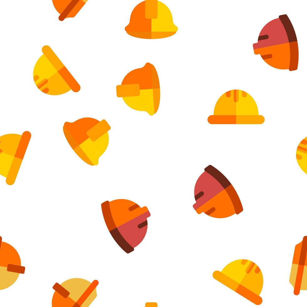 Protective Hard Hat Vector Seamless Pattern