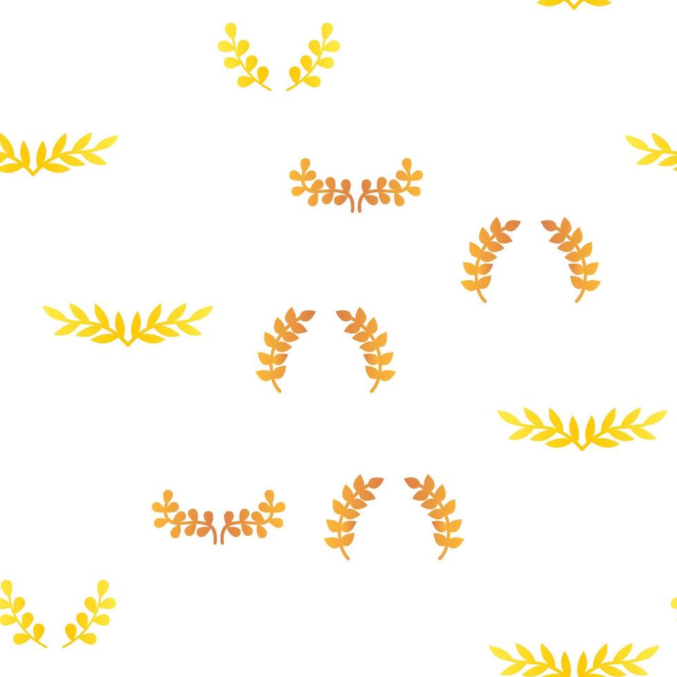 Laurel Branches Wreath Vector Color Seamless Pattern