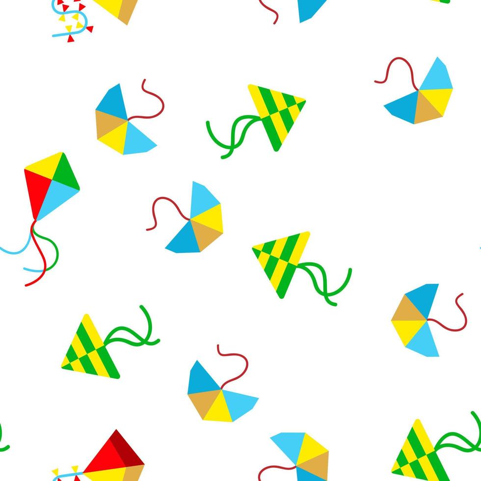 Colorful And Fun Kites Vector Seamless Pattern