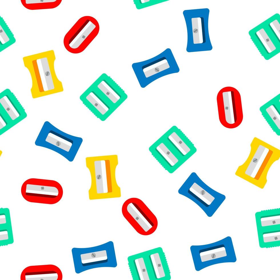 Plastic Pencil Sharpener Vector Seamless Pattern
