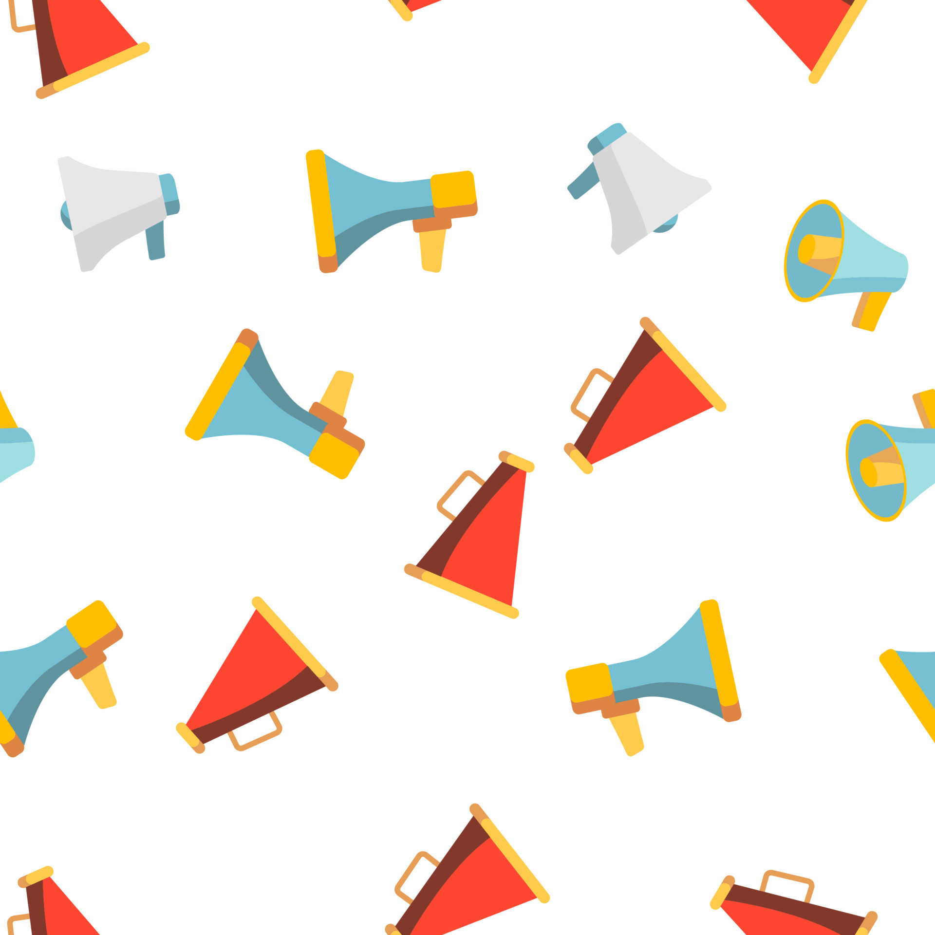 Megafon, Megaphone, Loudspeaker Vector Seamless Pattern 10232135 Vector