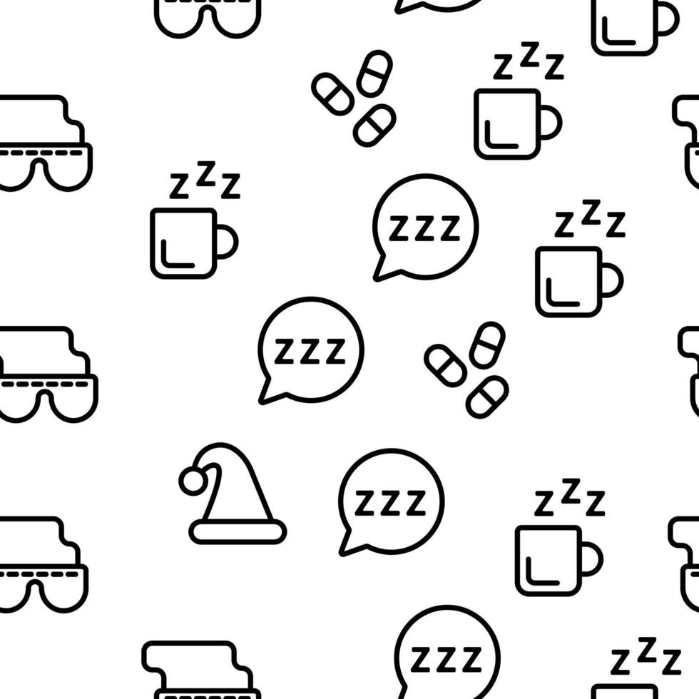 Sleep Time Seamless Pattern Vector