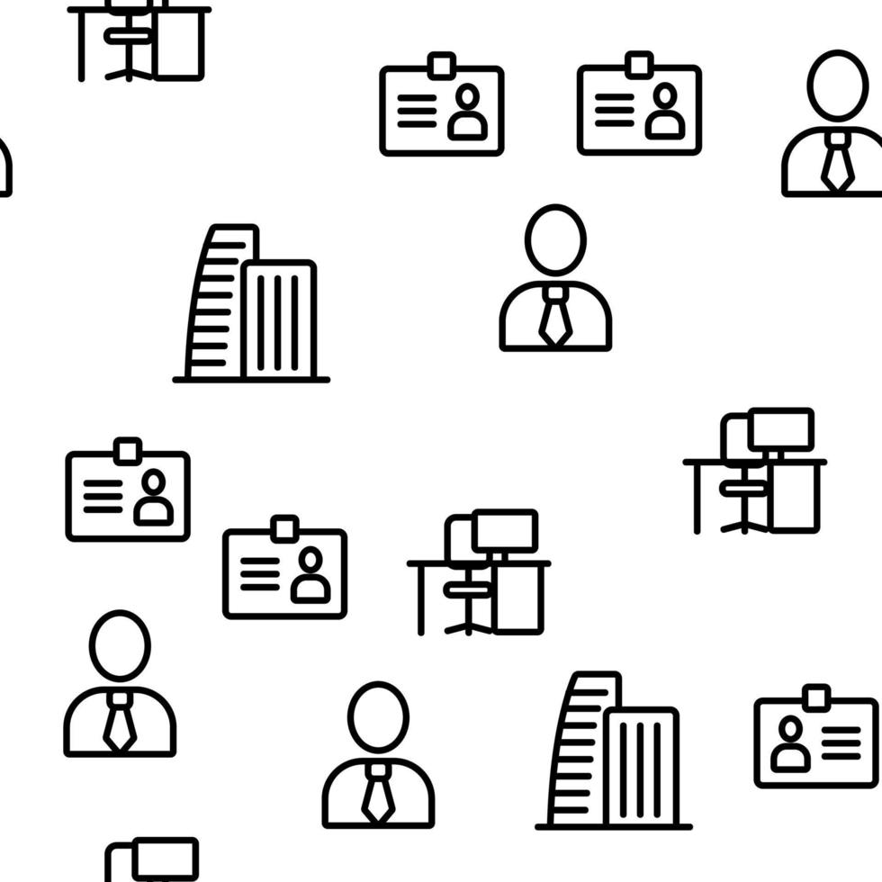 Office Job Vector Seamless Pattern