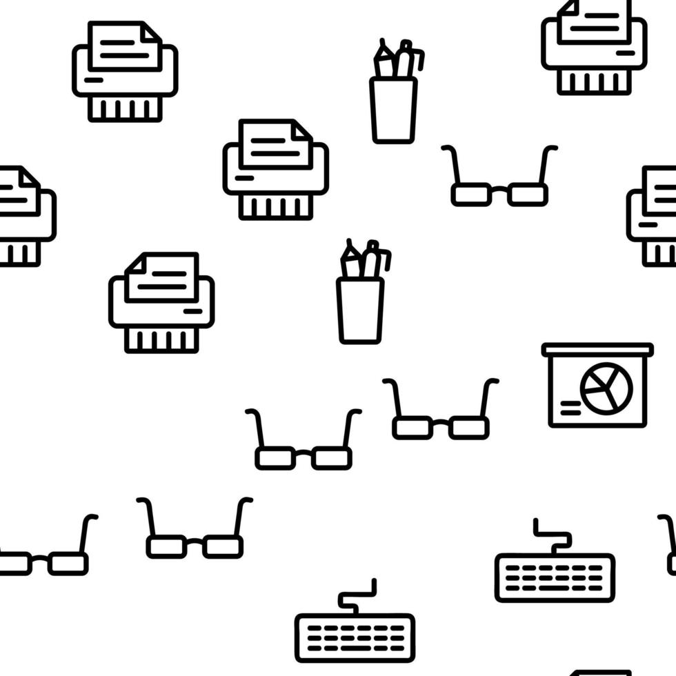 Office Job Vector Seamless Pattern
