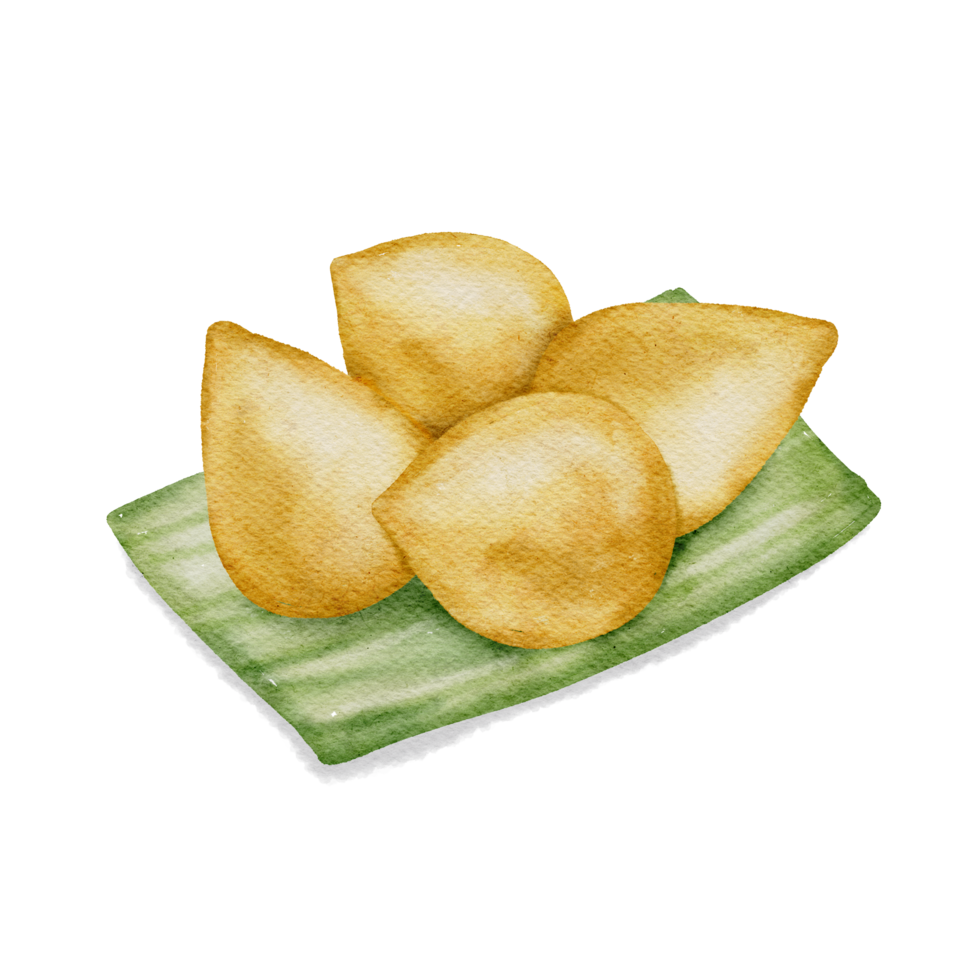 thailändsk dessert akvarell handfärg png