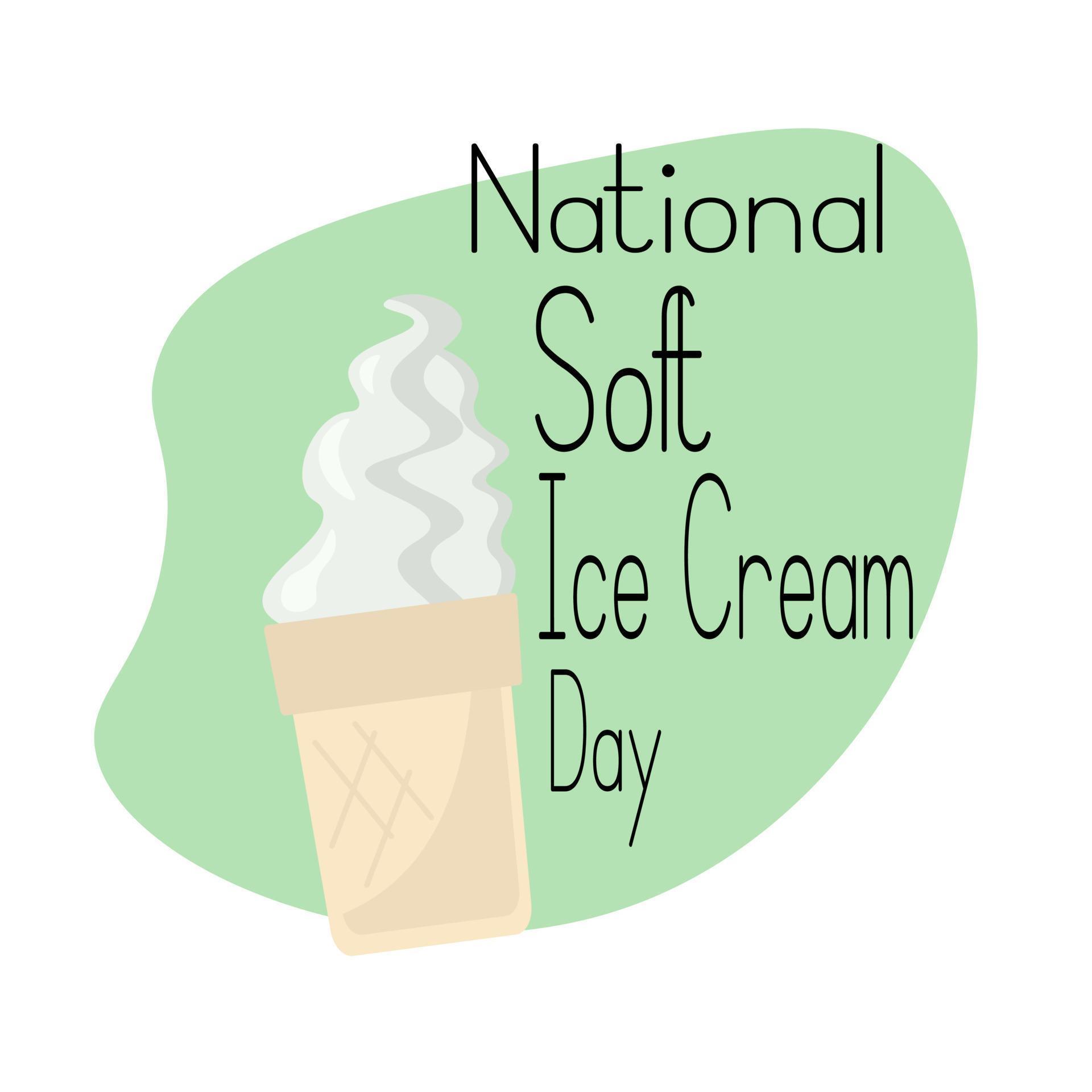National Soft Ice Cream Day, delicious cold dessert for poster or