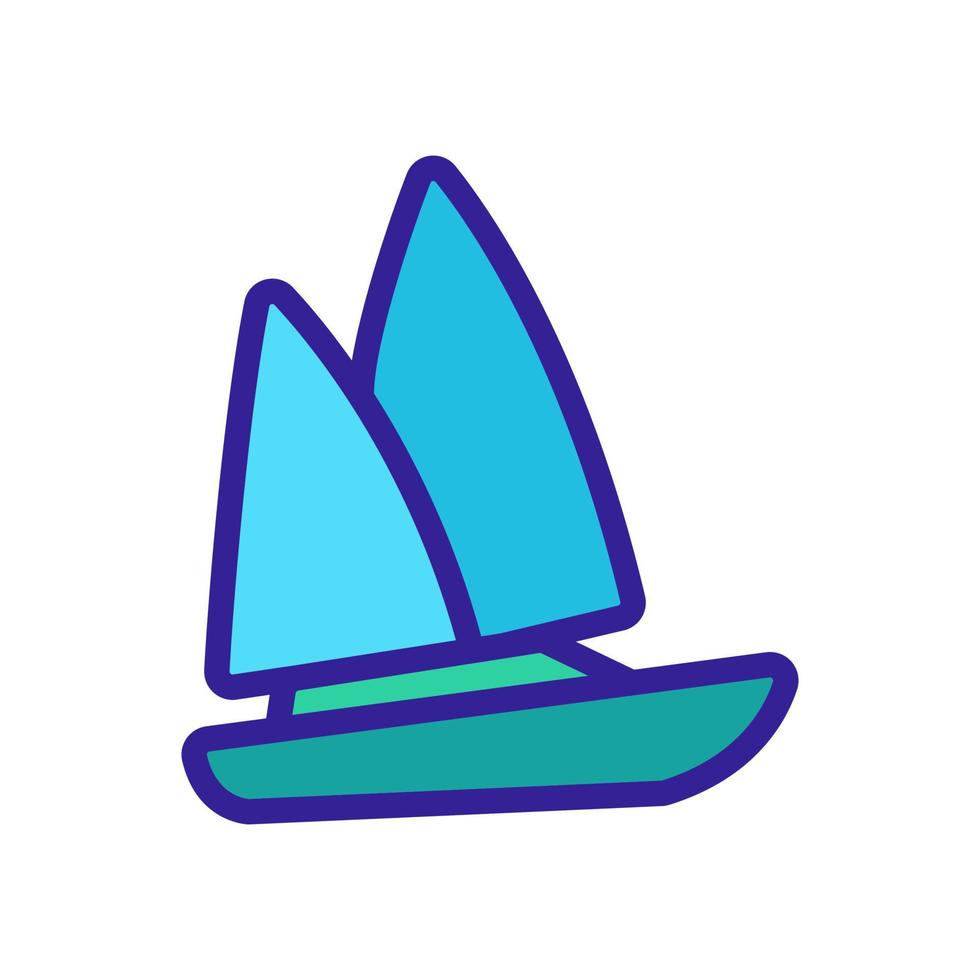 Modern yacht icon vector. Isolated contour symbol illustration vector