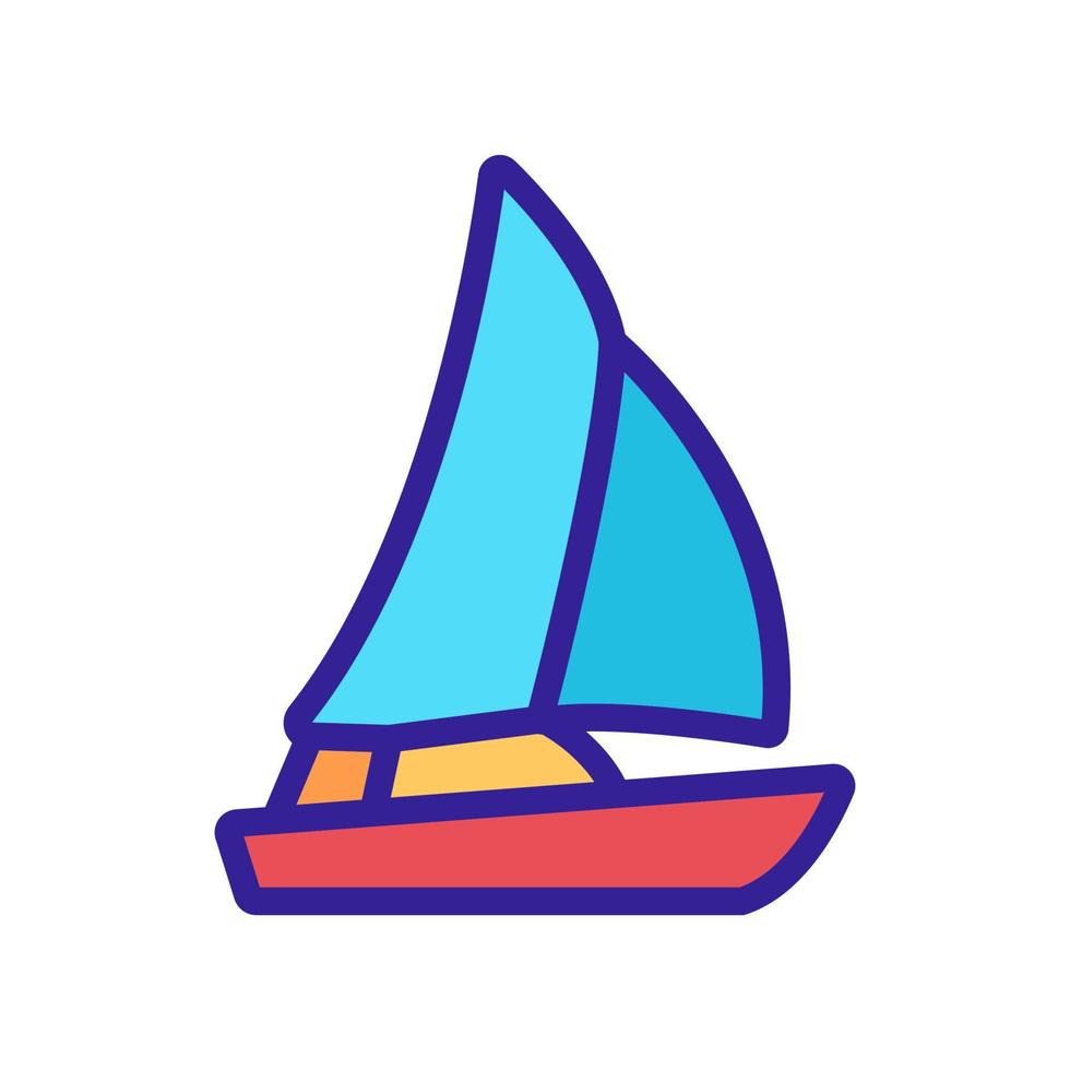 Modern yacht icon vector. Isolated contour symbol illustration vector