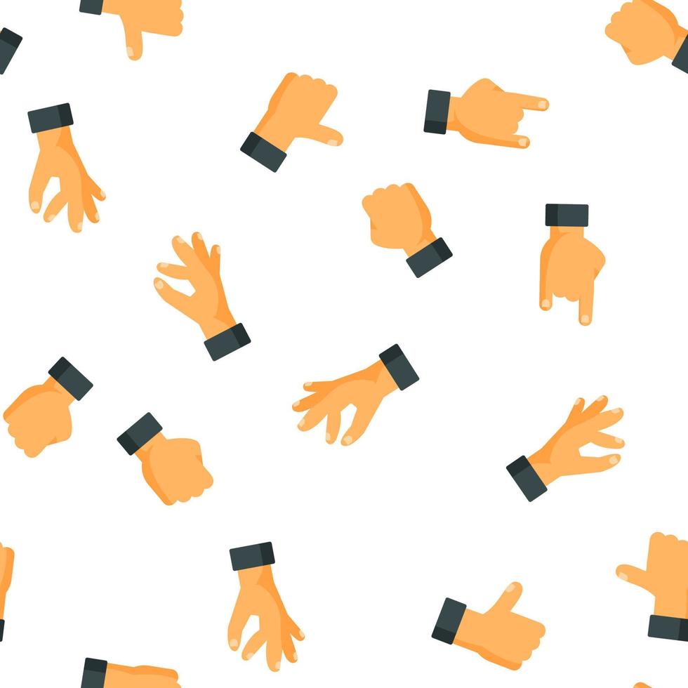 Gesture Elements Vector Seamless Pattern