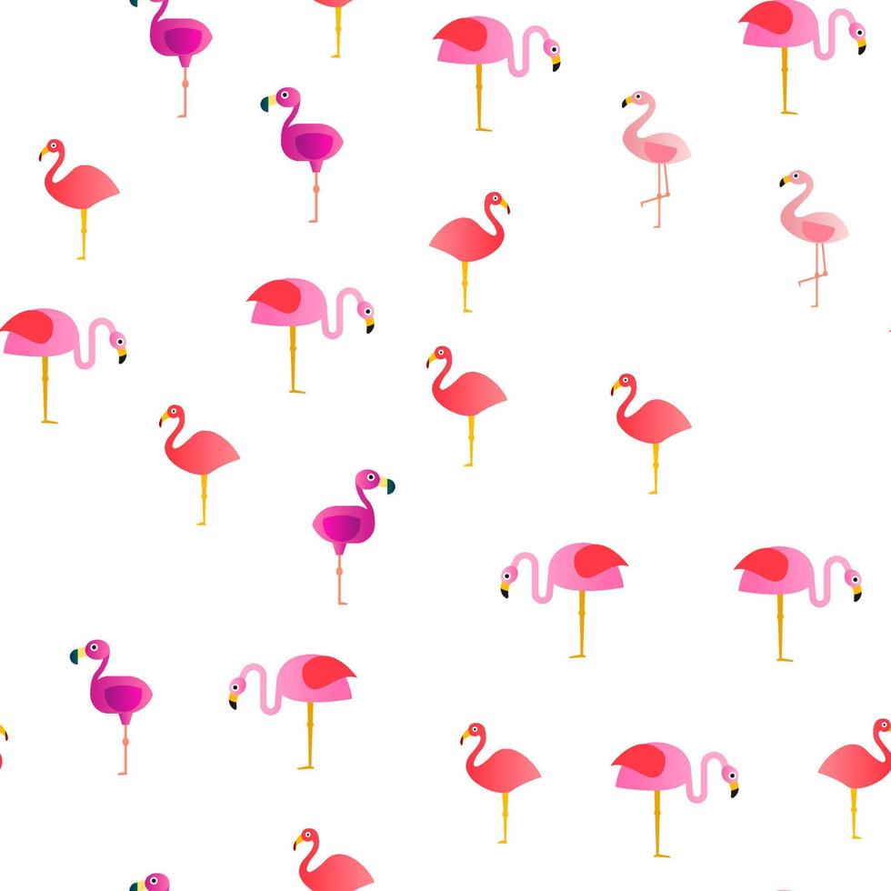 Bird Flamingo Vector Seamless Pattern