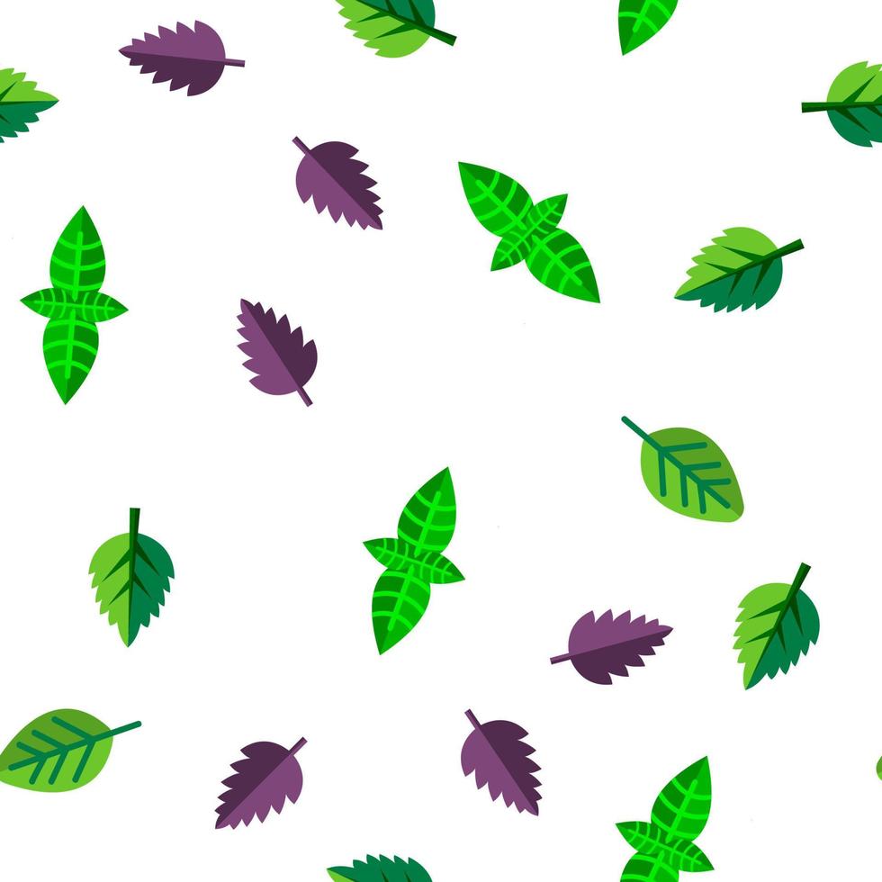 Basil Leaves Vector Seamless Pattern