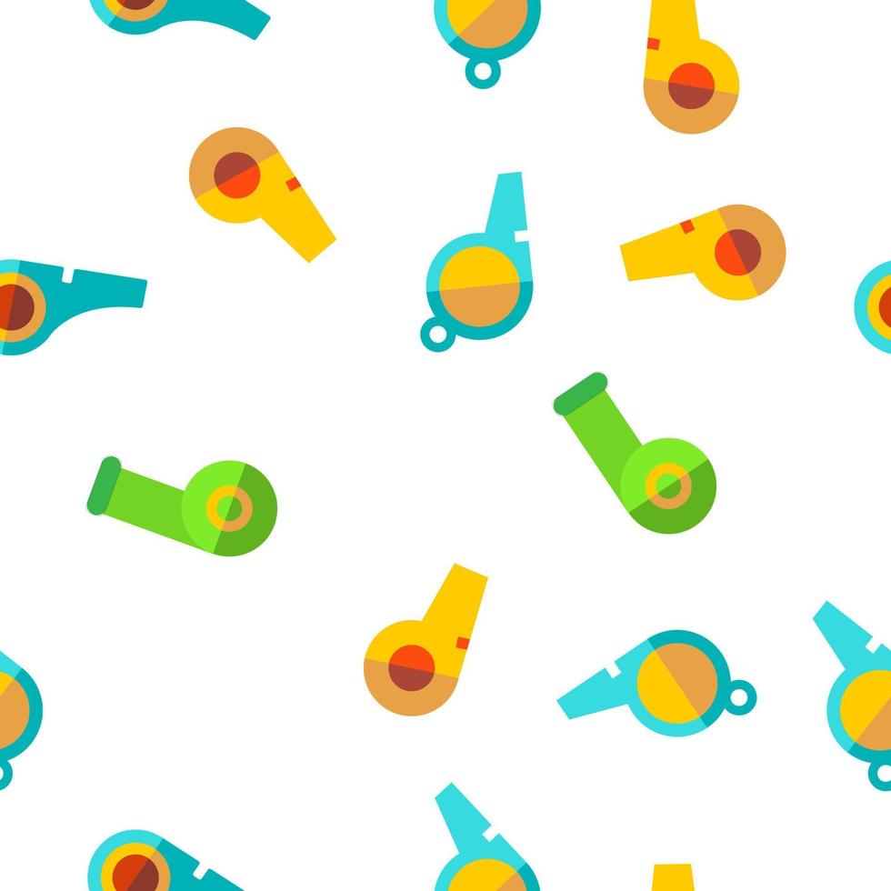 Sport Plastic Whistle Vector Seamless Pattern