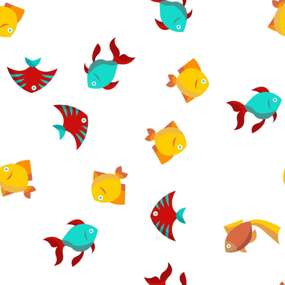 Fish, Exotic Species Vector Seamless Pattern