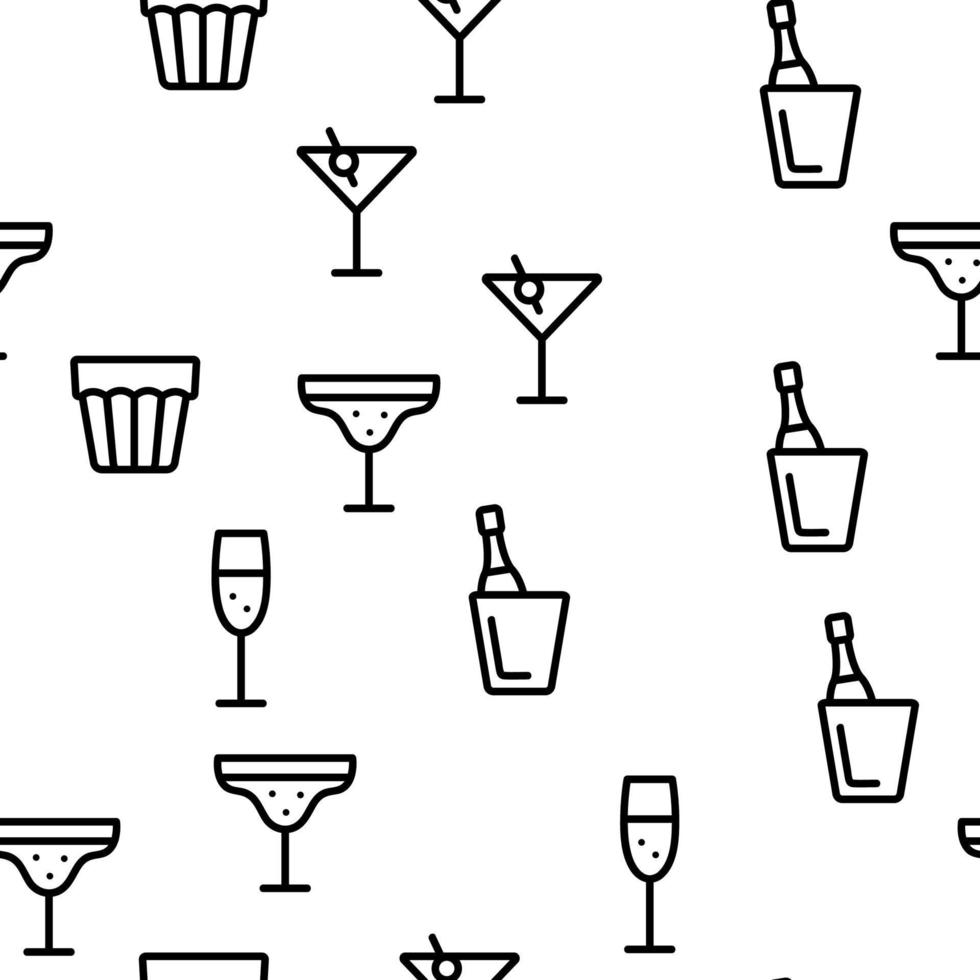 Alcohol Drink Vector Seamless Pattern