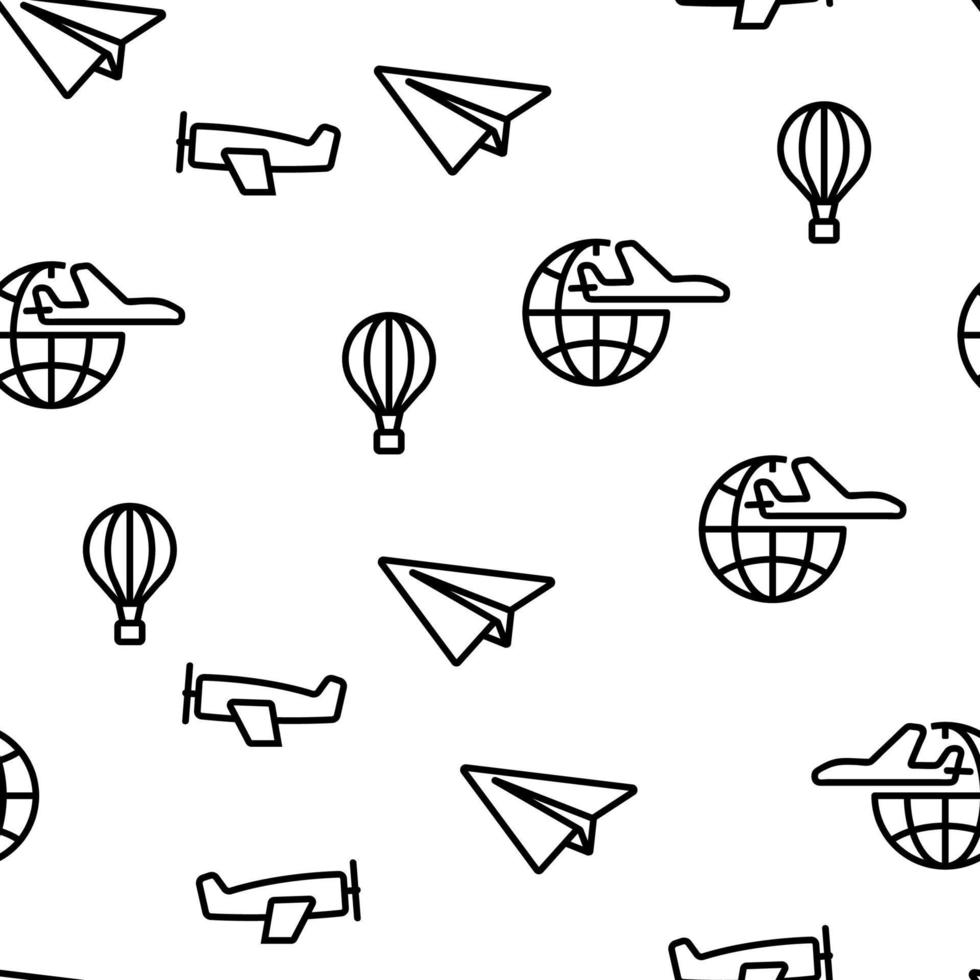 Aircraft Vector Seamless Pattern