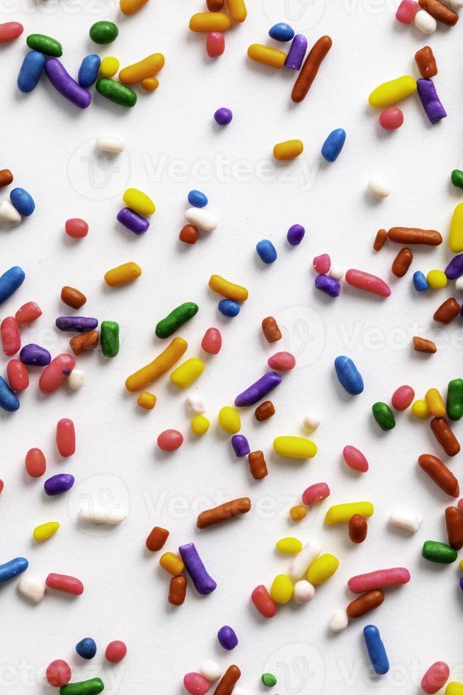 Rainbow Sprinkles on White Background photo