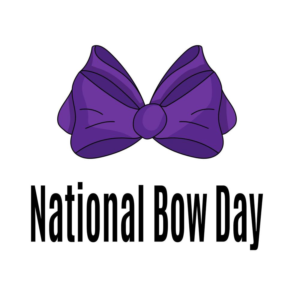 National Bow Day, stylish bow as a tie or hair ornament, concept for a
