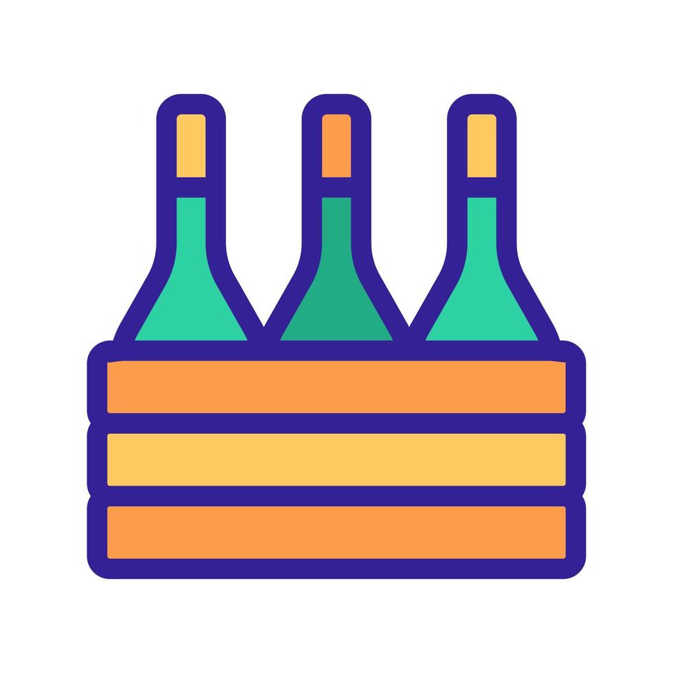 una caja de vector de icono de vino. ilustración de símbolo de contorno aislado