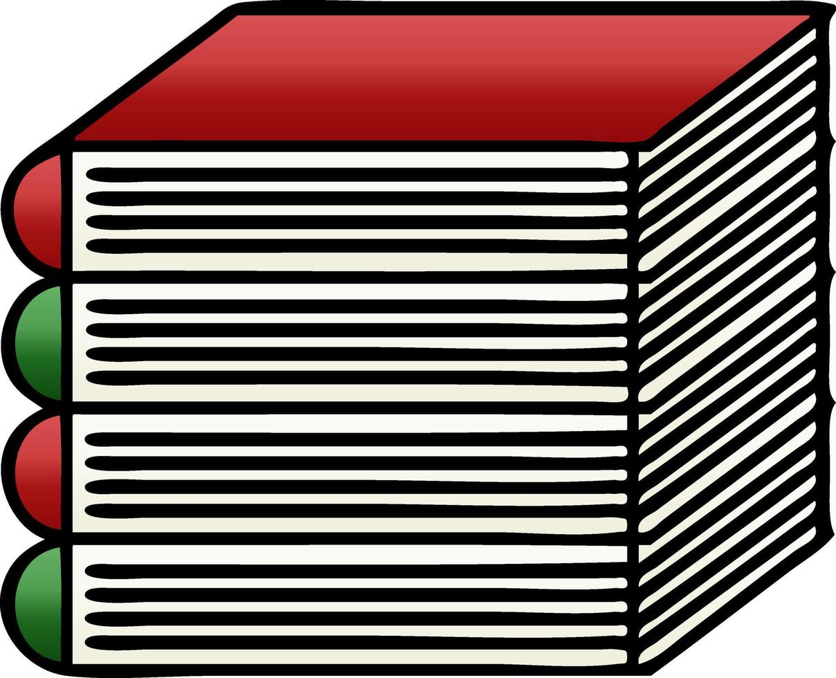 gradient shaded cartoon stack of books vector