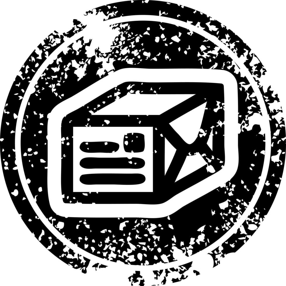 wrapped parcel distressed icon vector