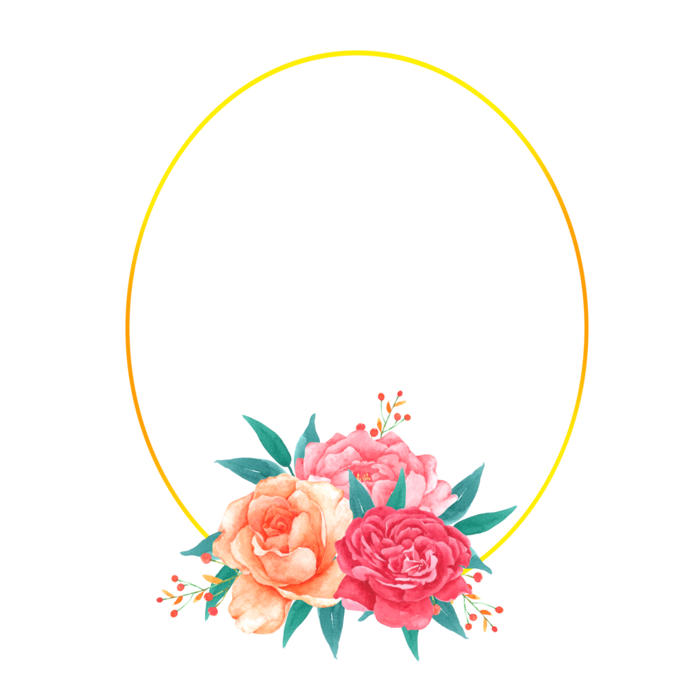 Flower wreath watercolor hand paint png