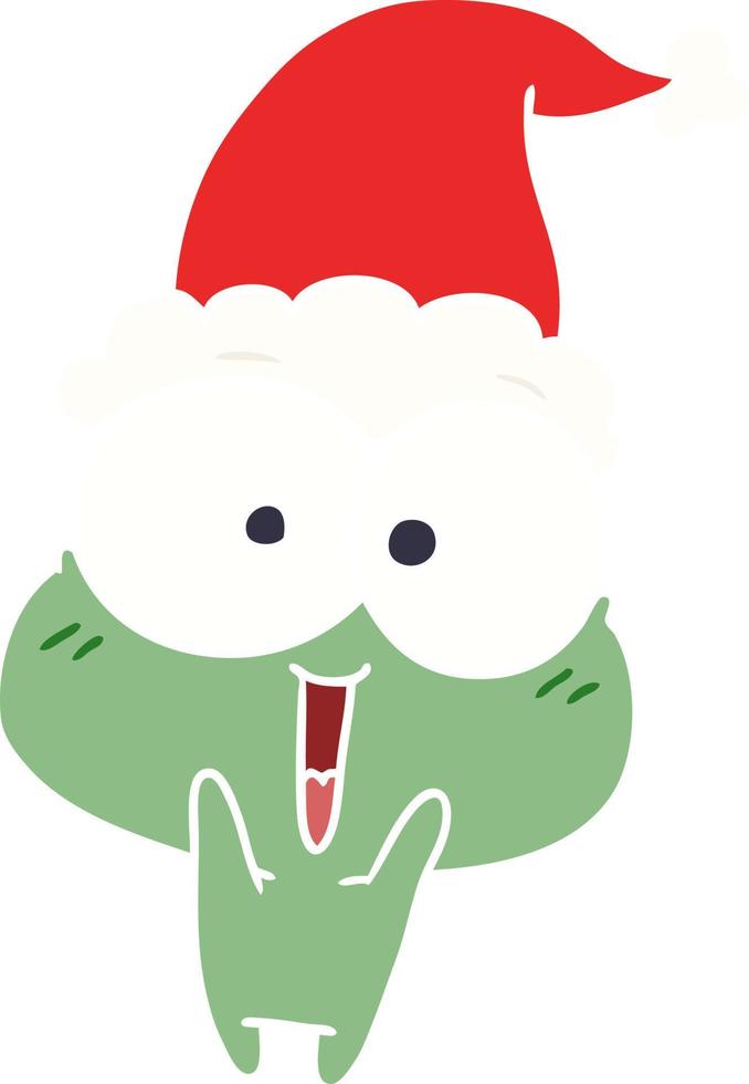 christmas cartoon of kawaii frog vector