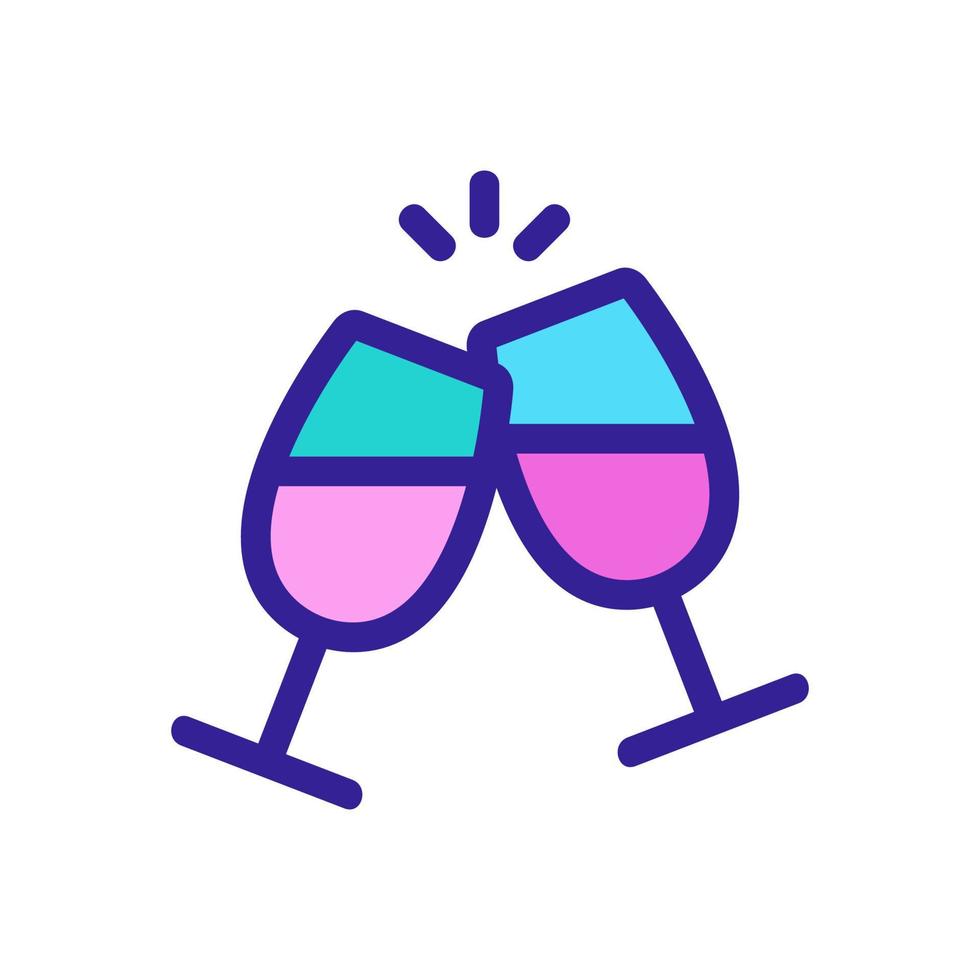 glasses of wine icon vector. Isolated contour symbol illustration vector