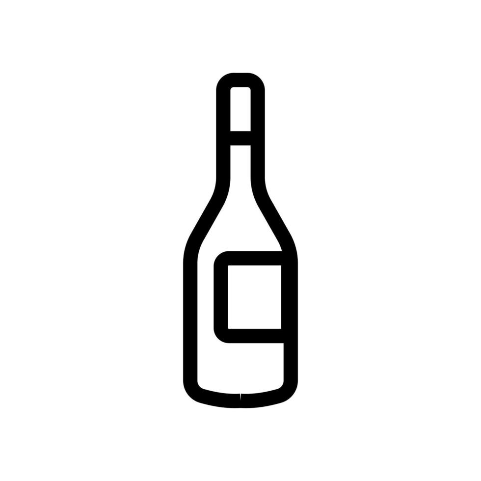 A bottle of wine icon vector. Isolated contour symbol illustration vector