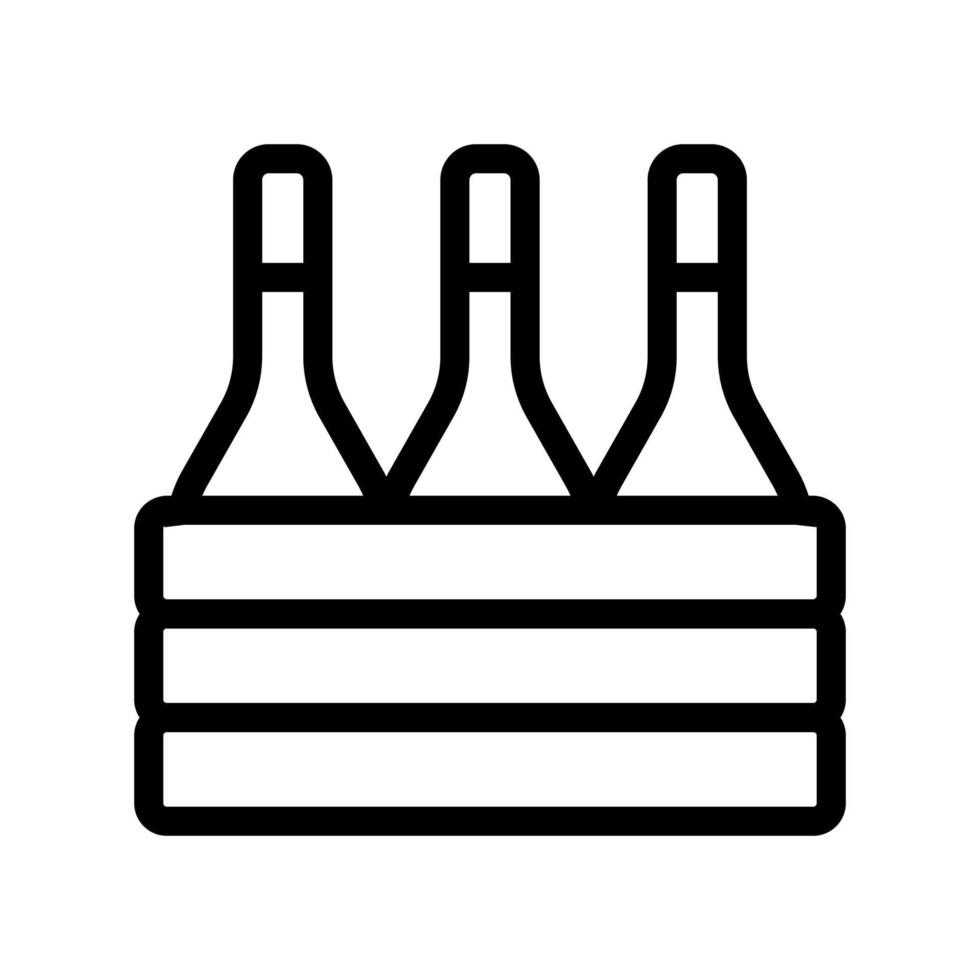una caja de vector de icono de vino. ilustración de símbolo de contorno aislado