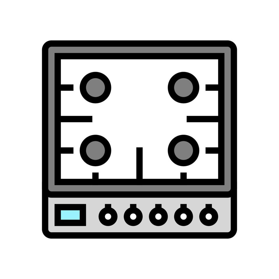 gas cooktop color icon vector illustration