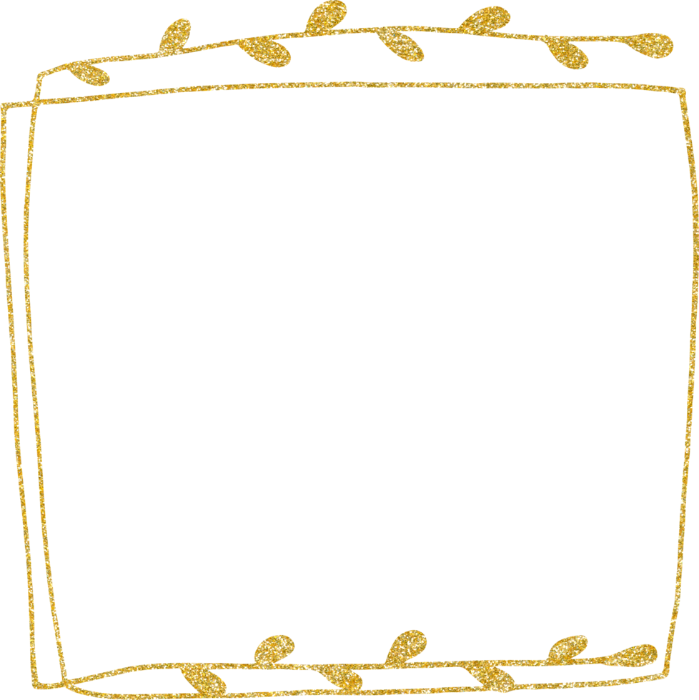 gold gliter flower and leaf png