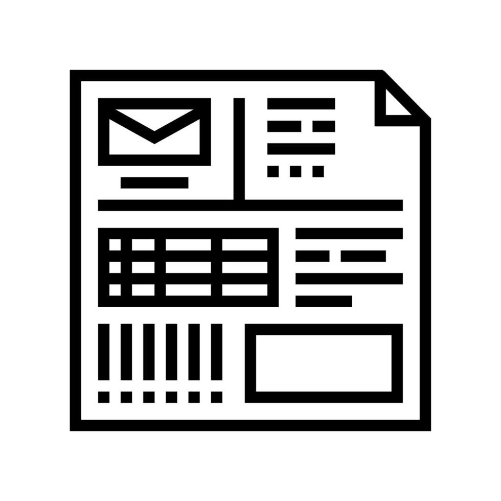 invoice paper list line icon vector illustration