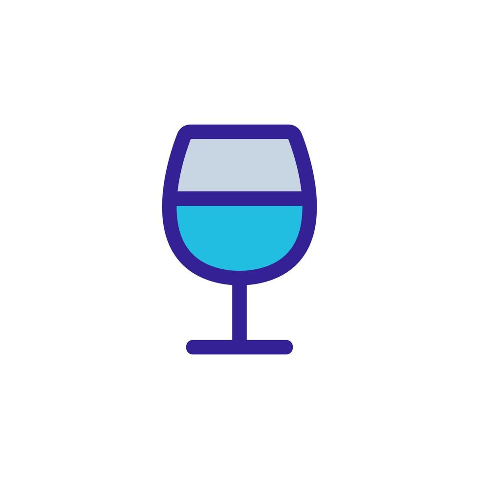 una copa de vector de icono de vino. ilustración de símbolo de contorno aislado