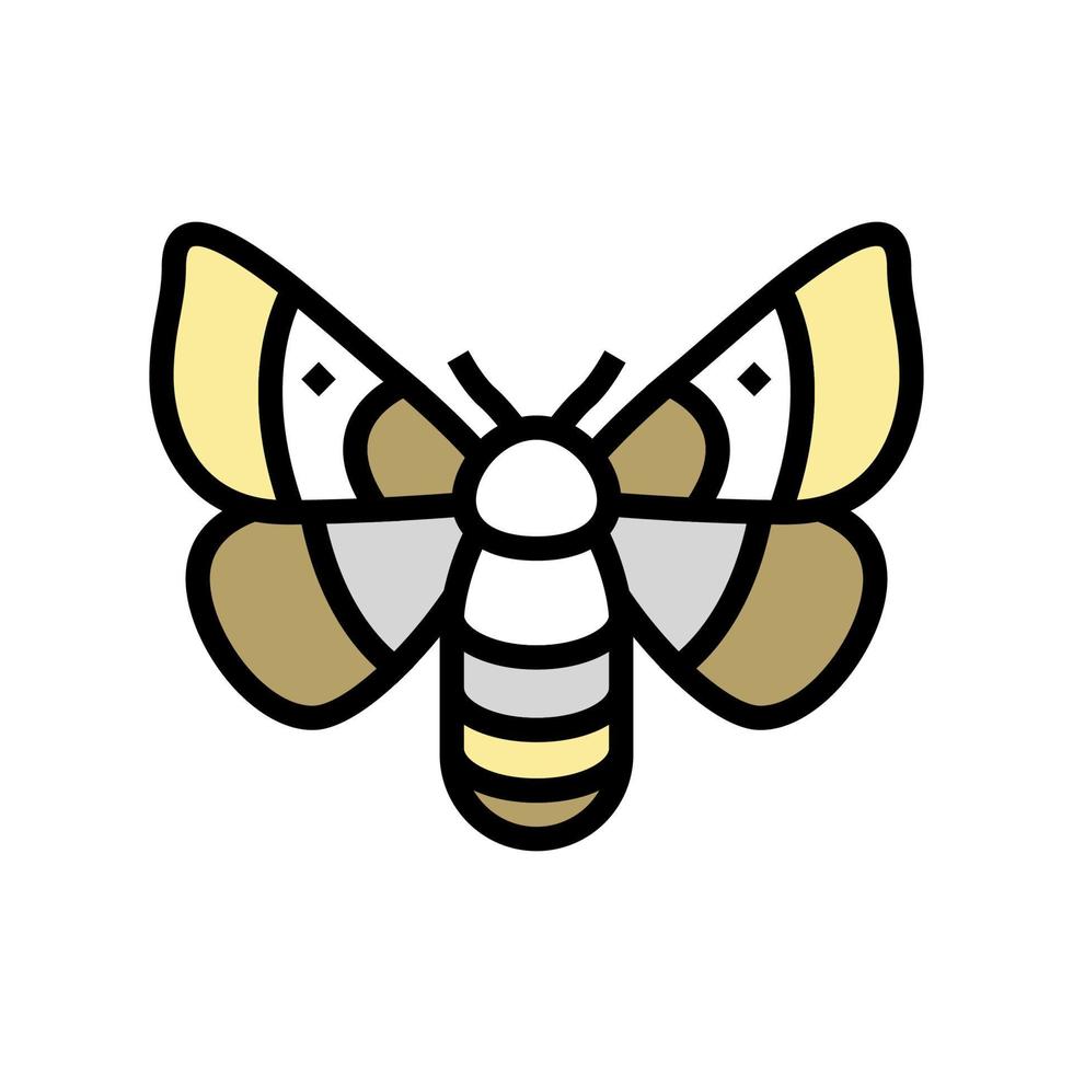 adult silkworm moths color icon vector illustration