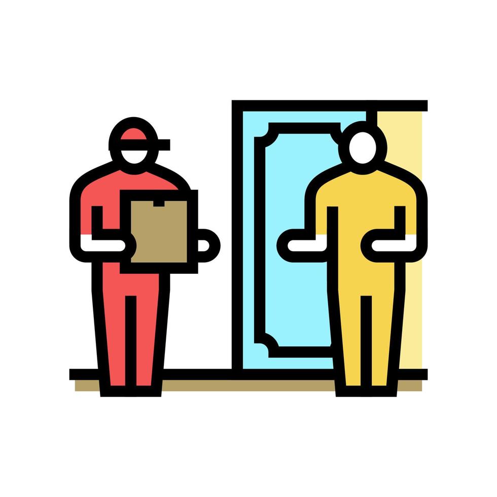 servicio de entrega de correo postal color icono vector ilustración