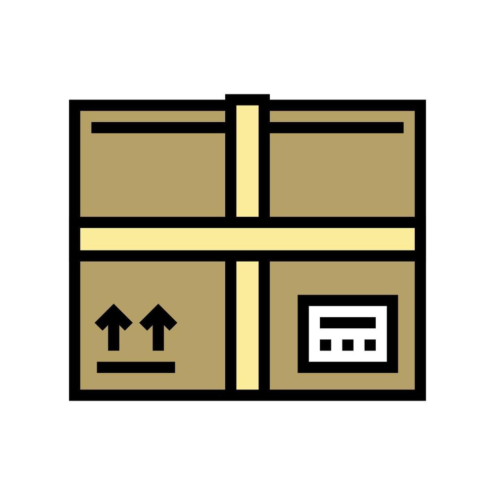 parcel box color icon vector illustration