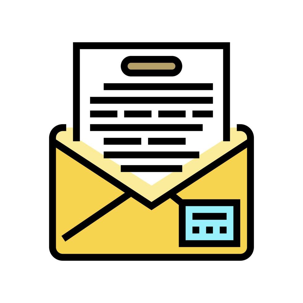 letter envelope color icon vector illustration