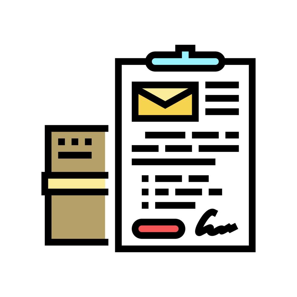 send parcel or letter color icon vector illustration