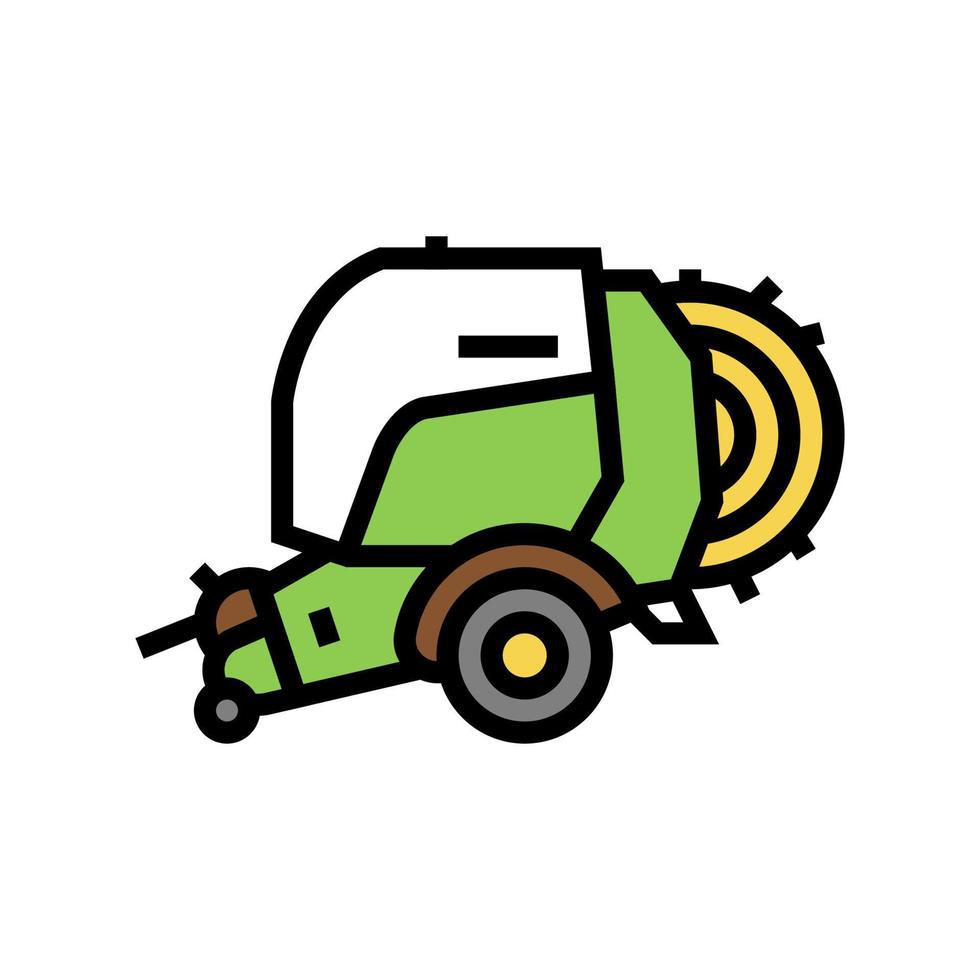 baler farm tool color icon vector illustration