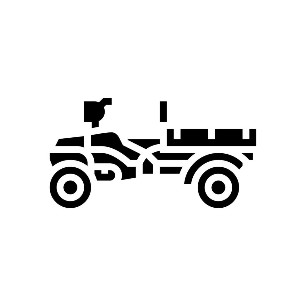 atv granja transporte glifo icono vector ilustración