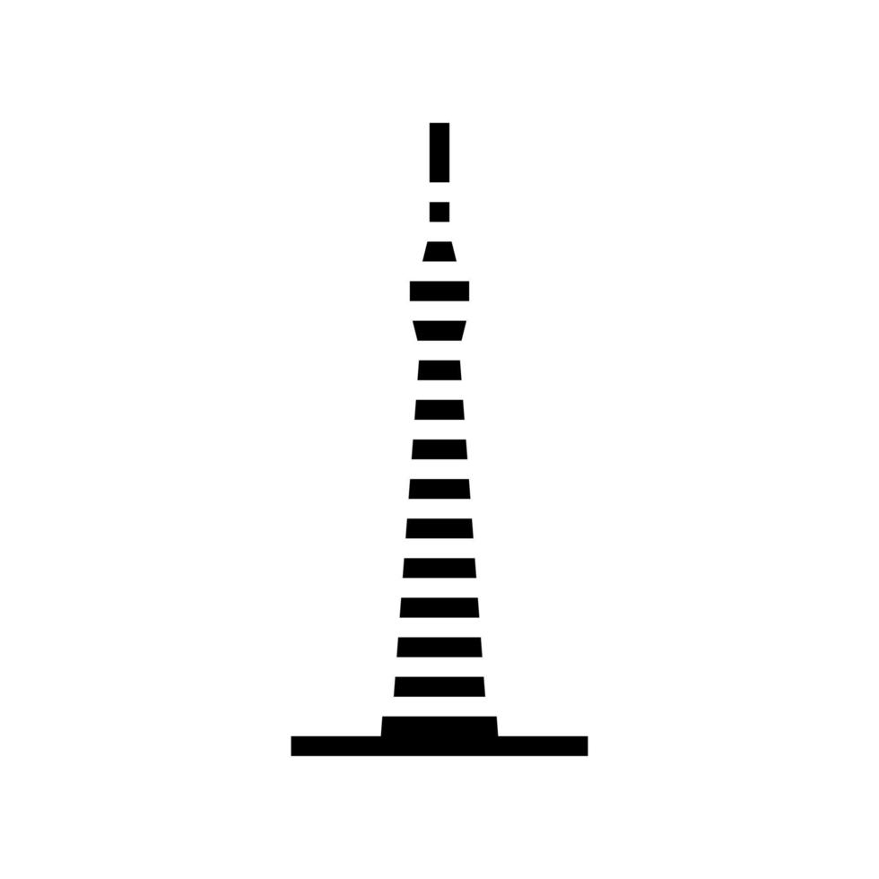 torre edificio glifo icono vector ilustración