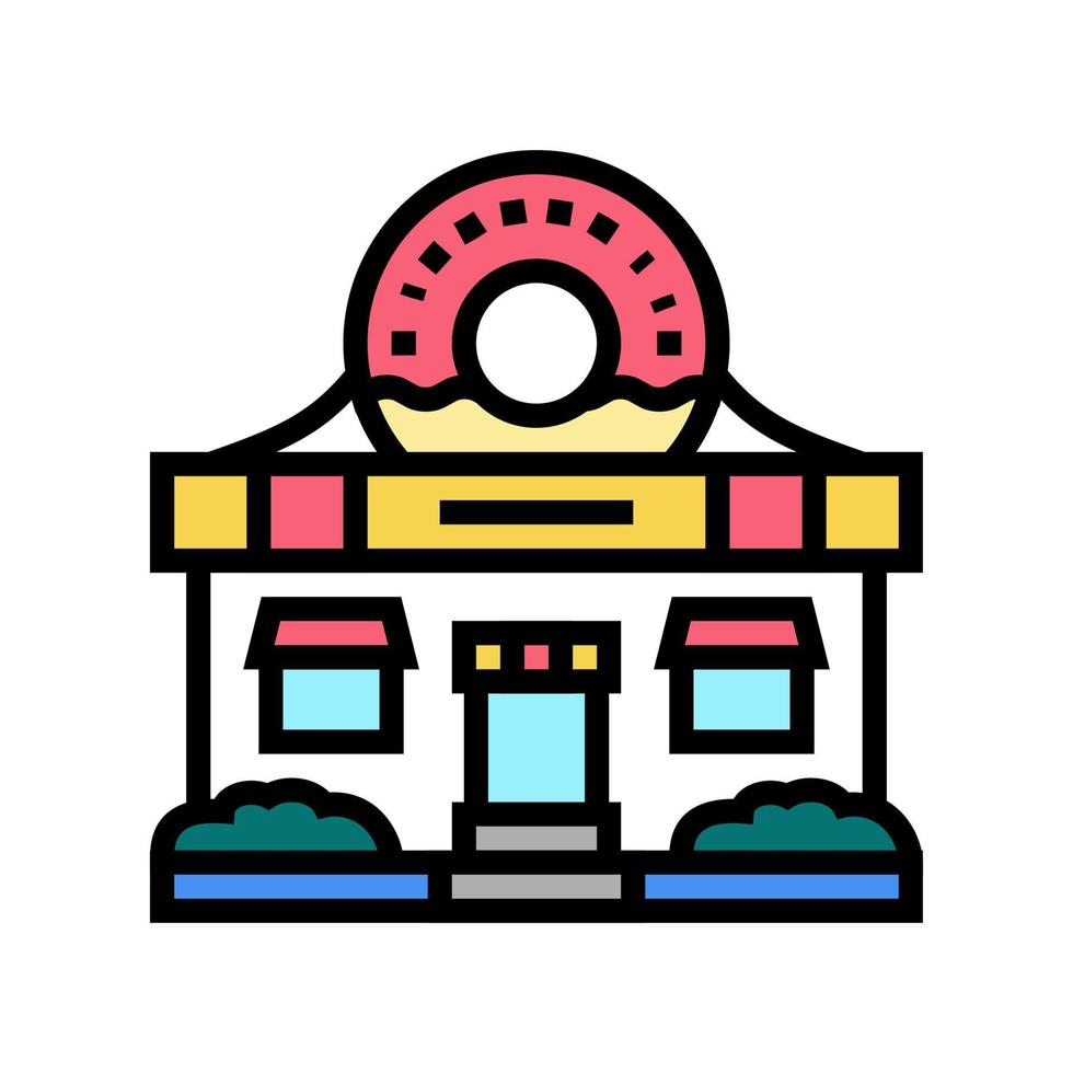 donut shop color icon vector illustration