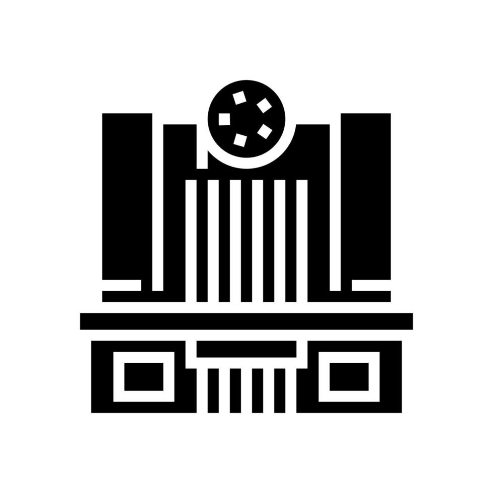 ilustración de vector de icono de glifo de edificio de cine